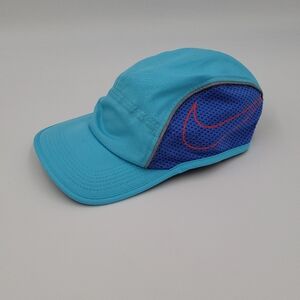 Nike 5 Panel AW84 DRI-FIT AEROBILL StrapBack Hat Cap Blue Purple Mesh Logo
